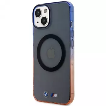 Coque rigide BMW pour iPhone 13/14/15 Gris Gradient Bumper MagSafe