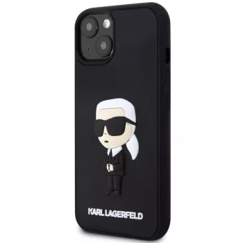 Coque rigide Rubber Ikonik 3D Karl Lagerfeld KLHCP14M3DRKINK pour iPhone 14 Plus / 15 Plus 6,7 Noir