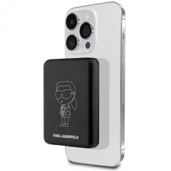 Batterie externe sans fil MagSafe Ikonik Karl Lagerfeld 3000mAh Noir