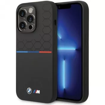 Coque silicone à motif BMW pour Apple iPhone 15 Pro 6,1 pouces Noir