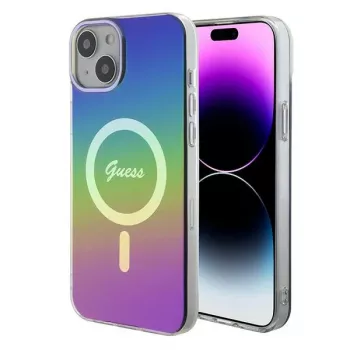 Guess coque IML iridescente MagSafe pour Apple iPhone 15 Plus, multicolore