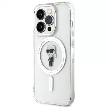 Karl Lagerfeld coque MagSafe IML Ikonik pour iPhone 15 Pro transparent