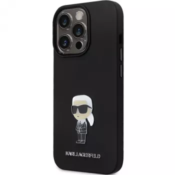Karl Lagerfeld KLHCP14XSMHKNPK coque silicone Ikonik pin métal pour Apple iPhone 14 Pro Max 6,7 noir