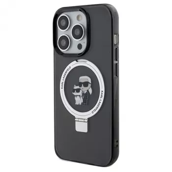 Karl Lagerfeld coque rigide avec anneau MagSafe Karl & Choupette pour iPhone 13 Pro Max 6,7 inch noire