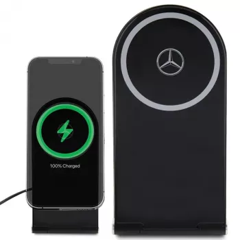 Mercedes-Benz Support de charge sans fil pliable 2 en 1 15 W noir Silver Star MagSafe