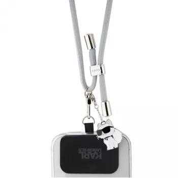 Karl Lagerfeld CBDY Cordon universel pour téléphone / dragonne (gris)