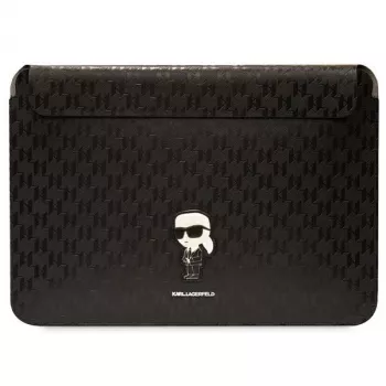 Karl Lagerfeld Housse KLCS16SAKHPKK 16 pouces Noir Saffiano Monogram Ikonik pour ordinateur portable