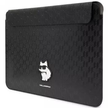 Karl Lagerfeld Housse KLCS16SAKHPCK 16 pouces Noir Saffiano Monogram Choupette pour ordinateur portable