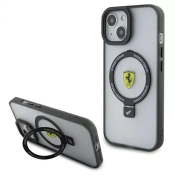 Ferrari FEHMP15MUSCAH iPhone 15 Plus / 14 Plus 6.7 inch Transparent Hard Case with Ring Stand, MagSafe, 2023 Collection