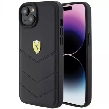 Ferrari FEHCP15MRDUK iPhone 15 Plus / 14 Plus 6.7 inch Black Hardcase Quilted Metal Logo