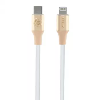 Guess GUCLLALRGDD Câble USB-C vers Lightning 1,5 m Charge rapide Or clair Logo embossé