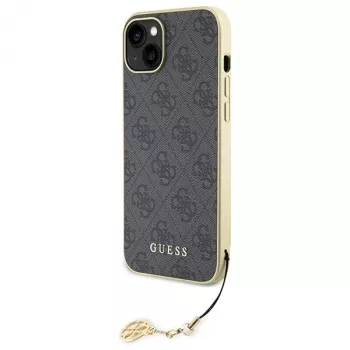 Guess GUHCP15MGF4GGR Coque rigide iPhone 15 Plus/14 Plus 6,7 pouces Gris 4G Charms Collection