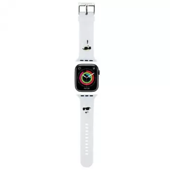 Karl Lagerfeld bracelet Apple Watch 42/44/45/49 mm 3D Rubber Karl & Choupette Heads NFT blanc
