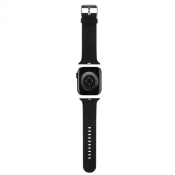 Karl Lagerfeld Bracelet Apple Watch 42/44/45/49mm Noir Caoutchouc 3D Tête Choupette
