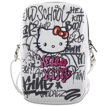 Hello Kitty Sac à épaule Graffiti Kitty Head Blanc