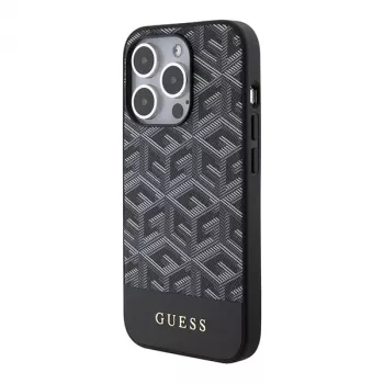 Coque rigide Guess GUHMP15XHGCFSEK pour iPhone 15 Pro Max 6,7 inch noire GCube Stripes MagSafe