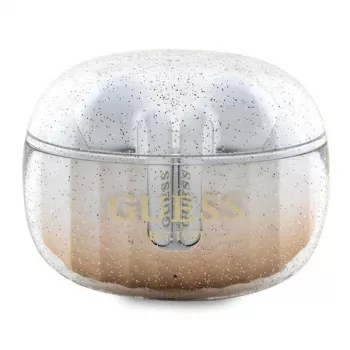 Écouteurs Bluetooth TWS Guess Glitter Gradient avec boîtier de charge (or)