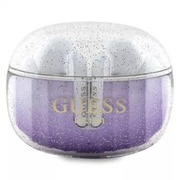 Guess écouteurs true wireless Bluetooth Glitter Gradient avec boîtier de charge (violets)