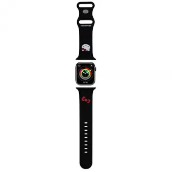 Bracelet en silicone Hello Kitty HKAWLSCHBLK pour Apple Watch 42/44/45/49 mm noir