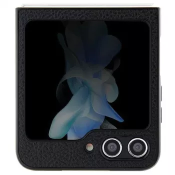 Coque rigide Hello Kitty HKHCZF5PGHDLMK pour Z Flip5 F731 noire logo métal tête de Kitty