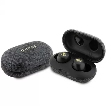 Écouteurs Bluetooth TWS ENC Guess 4G Metal Logo avec boîtier de charge (noir)