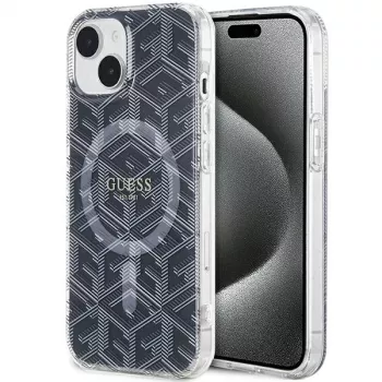 Coque rigide Guess GUHMP15SHGCUSTGK pour iPhone 15 / 14 / 13 6,1 inch IML GCube MagSafe noire