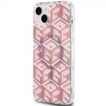 Coque rigide Guess GUHMP15MHGCUSTGP pour iPhone 15 Plus / 14 Plus 6,7 inch rose IML GCube MagSafe