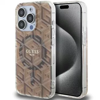 Guess GUHMP15XHGCUSTGW iPhone 15 Pro Max 6,7 pouces Hardcase IML GCube MagSafe marron