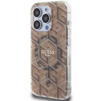 Guess GUHMP15XHGCUSTGW iPhone 15 Pro Max 6,7 pouces Hardcase IML GCube MagSafe marron