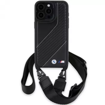 BMW BMHCP15X23PSCCK iPhone 15 Pro Max 6,7 pouces noir Hardcase M Edition Carbon Stripe & Strap