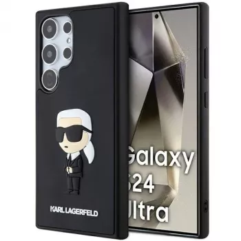 Coque rigide Karl Lagerfeld KLHCS24L3DRKINK 3D Rubber Ikonik pour Samsung Galaxy S24 Ultra - Noire
