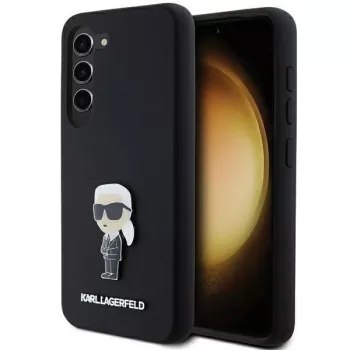 Coque en silicone Karl Lagerfeld KLHCS23MSMHKNPK Ikonik Metal Pin pour Samsung Galaxy S23+ noire