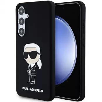 Coque en silicone Karl Lagerfeld Ikonik pour Samsung Galaxy S24 - Noire