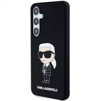 Coque en silicone Karl Lagerfeld Ikonik pour Samsung Galaxy S24 - Noire