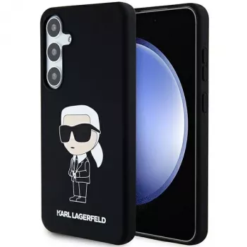 Coque en silicone Karl Lagerfeld KLHCS24MSNIKBCK Ikonik pour Samsung Galaxy S24+ (SM-S926) - Noire