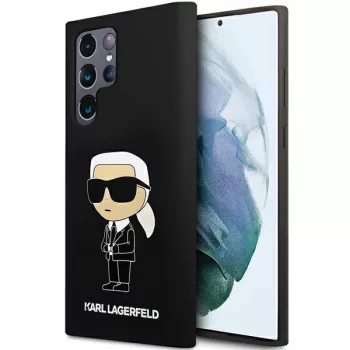 Coque en silicone Karl Lagerfeld Ikonik pour Samsung Galaxy S24 Ultra - Noire