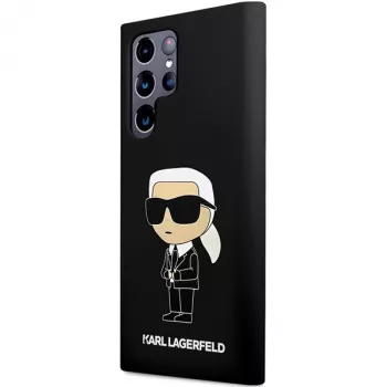 Coque en silicone Karl Lagerfeld Ikonik pour Samsung Galaxy S24 Ultra - Noire