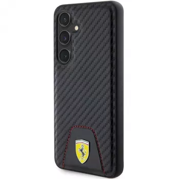 Coque rigide Ferrari FEHCS24SN3PUK S24 S921 noire Carbon Stitched Bottom