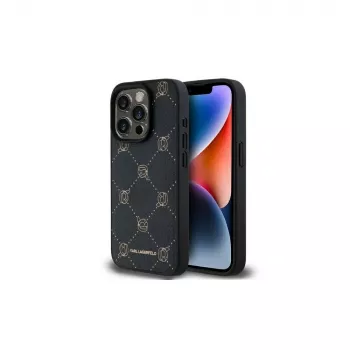 Coque arrière Karl Lagerfeld KLHMP15LPGKHPHK iPhone 15 Pro 6,1 inch noire MagSafe Karl Head