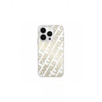 Karl Lagerfeld KLHCP15LHKFOEMD Coque rigide pour Apple iPhone 15 Pro 6,1 inch Or Fullover Logo IML