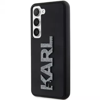 Karl Lagerfeld KLHCS24S3DMBKCK Coque rigide pour Samsung Galaxy S24, noir, logo 3D Rubber Glitter