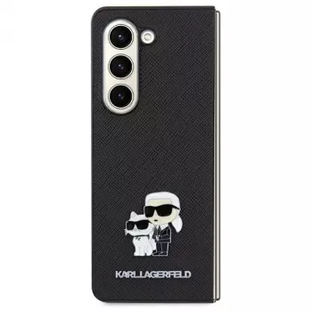 Coque rigide Karl Lagerfeld KLHCSA35SAKCNPK A35 A356 noir Saffiano Karl & Choupette Pin pour Samsung Galaxy A35 5G