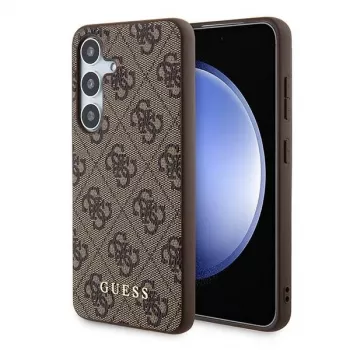 Coque rigide Guess GUOHCSA35G4GFBR A35 4G Metal Gold Logo pour Samsung Galaxy A35 - marron