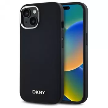 DKNY DKHMP15SPSCMCLK iPhone 15 6,1 inch Noir Coque rigide logo uni MagSafe