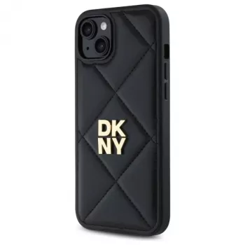 DKNY DKHCP15MPQDSLK Coque Quilted Stack Logo pour iPhone 15 Plus 6,7 inch Noir