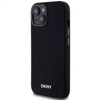 DKNY DKHMP14SSMCHLK Coque rigide en silicone liquide MagSafe noire pour iPhone 13/14/15 6,1 pouces