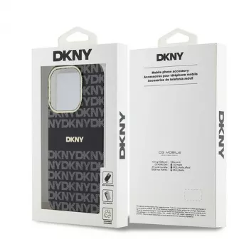 DKNY DKHMP14XHRHSEK Coque rigide IML Mono & Stripe MagSafe noire pour iPhone 14 Pro Max 6,7 pouces