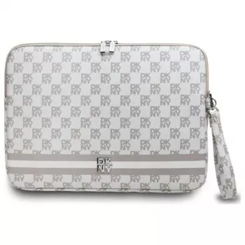 Housse DKNY DKCS14PVSHLE 14 inch beige, motif à carreaux et rayures imprimées