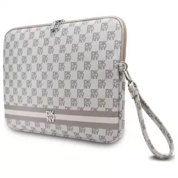 Housse DKNY DKCS14PVSHLE 14 inch beige, motif à carreaux et rayures imprimées