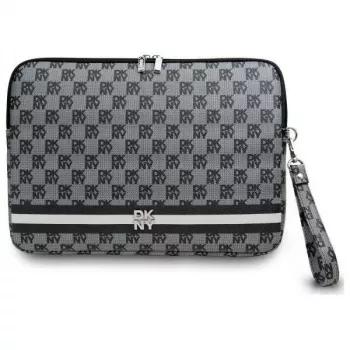 Housse DKNY DKCS16PVSHLK 16 inch noire, motif à carreaux et rayures imprimées